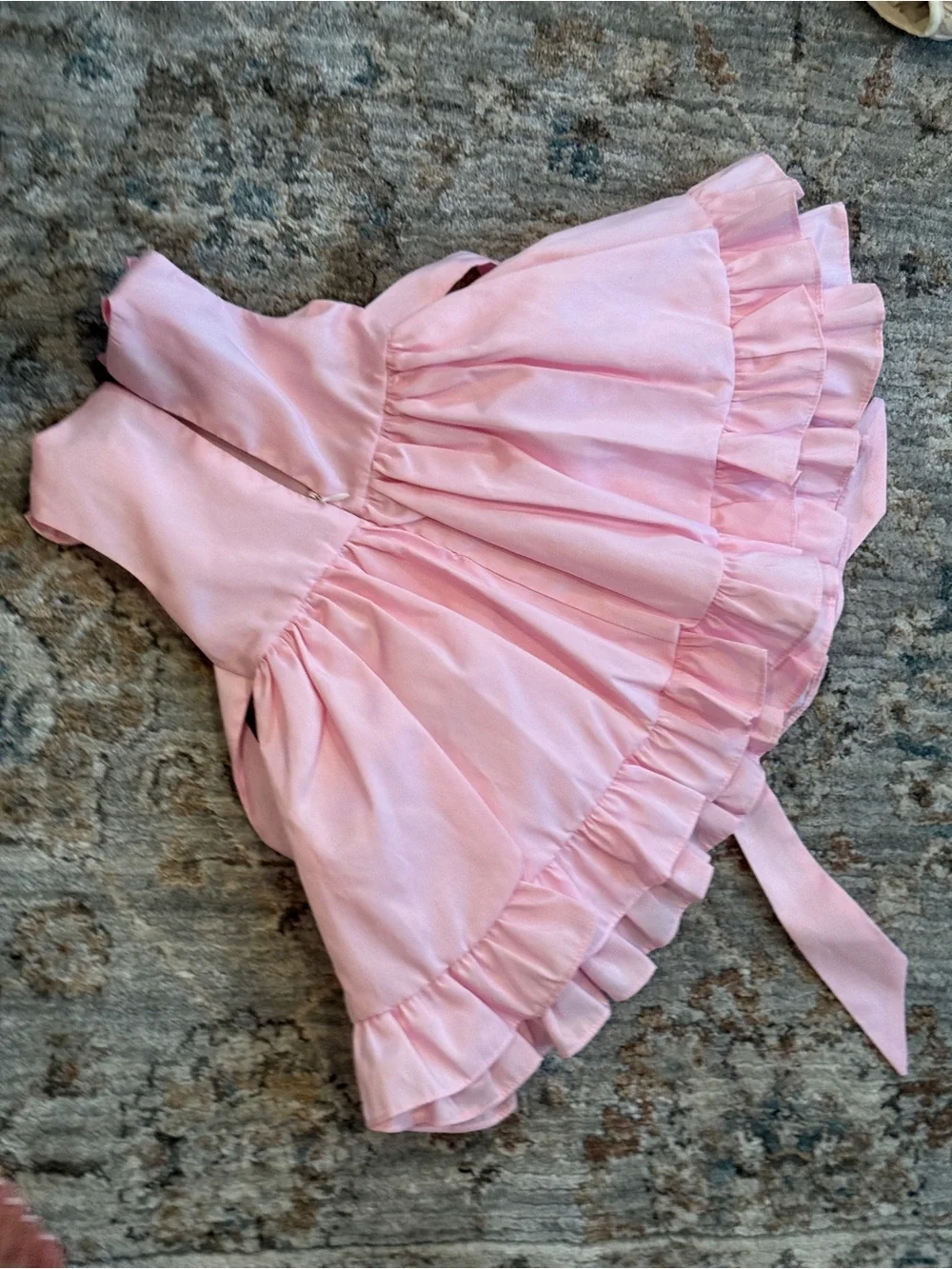 Sugar Pink Ruffle Bow Party Dress